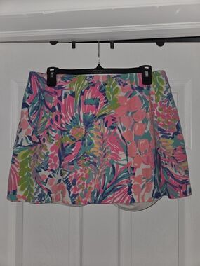 Lilly Pulitzer Multicolor Pink Teal Green Floral Skort